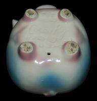 Hull Art Pottery Pink and Blue Corky Pig Bank  