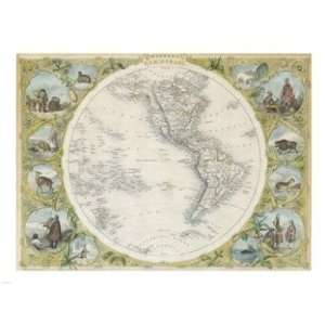   Map of the Western Hemisphere  24 x 18  Poster Print: Toys & Games