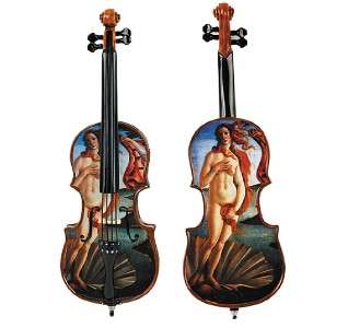 Bella Violin Cello Music Box Venus Half Shell Painting  