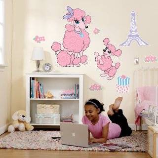 Pink Poodle in Paris Giant Wall Decals Child (Pink) by Party 