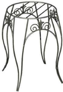   BLACK METAL CLASSIC FINIAL STYLE ROUND PLANT STAND 093432891759  