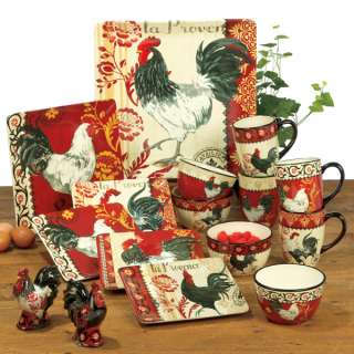   Rooster Tuscan or French Country 32 Piece Dinnerware Set  