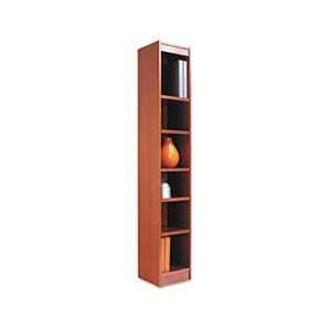  Narrow Profile Bookcase, Wood Veneer, 6 Shelf, 12w x 12d x 