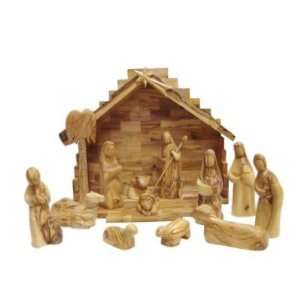  Olive Wood Nativity Set  Modern Style
