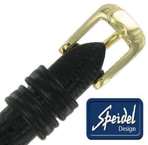 10mm Ladies Black Gator Lizard Grain Leather Watch Band Speidel
