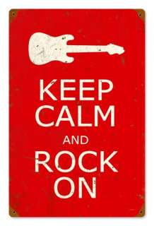 KEEP CALM and ROCK ON vintaged heavy metal sign  