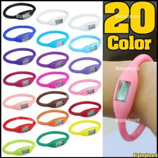 Silicone Rubber Jelly Ion Sports Bracelet Wrist Watch  