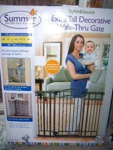  Infant   Decorative Extra Tall Walk Thru Baby Safety Gate  