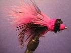 Deer Hair Bass bug popper, fly fishing flies, Red White, Pike, mouches 