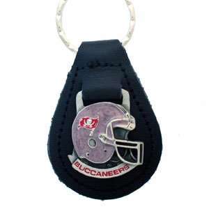  Tampa Bay Buccaneers Small Fine Leather/Pewter Key Ring   NFL 