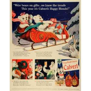   Christmas Gifts Sleigh Polar Bears   Original Print Ad