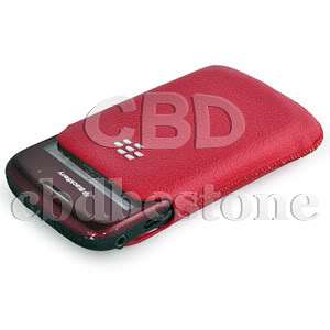 Red Leather Sleeve Pouch Case Blackberry Curve 3G 9300  