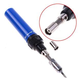 Cordless Pen Shape Butane Gas Soldering Solder Iron Tool Blue  