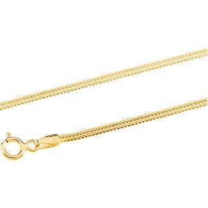 Solid Foxtail Chain Necklace 14K Yellow Gold 16 18 20  