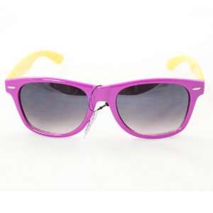  Sunglasses 200 Purple Front Yellow Sides Plastic Frame Gradient Lens 