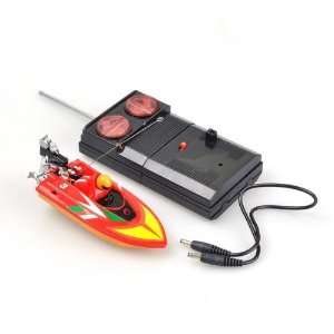   Red Radio Remote Control Mini Racing Speed Boat Toy Boat: Toys & Games