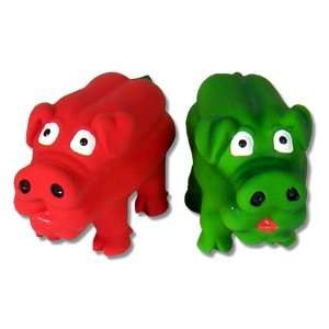    Knight Pet Latex Peppers Pig Dog Toy, Green/Red