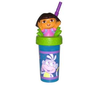 DORA Travel Kids Tumbler Drink Cup w/ 3D Topper & Straw  