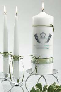 3pc Irish Celtic Charm Trinity Wedding Unity Candle Set  