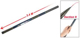 Compact Travel Fishing Rod Pole with 9 Section Blue  