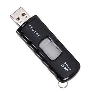  SanDisk Cruzer Micro 16GB USB 2.0 Flash Drive (Black 