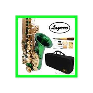  NEW Band Green/Gold Alto Saxophone/Sax Lazarro+11 Reeds 