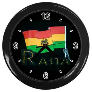 New Wall Clock Rasta Flag Lion of Judah Reggae WCB143  