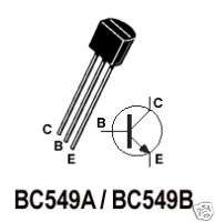 50pcs   BC549 NPN Transistors (BC 549 BC549A BC549B)  