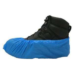  PE Disposable Plastic Shoe Covers BLUE 1,000 Ct. Water 