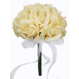   Silk Rose Toss Bouquet   Bridal Wedding Bouquet 