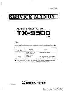 Pioneer TX 9500 Tuner Service Manual in PDF Format  