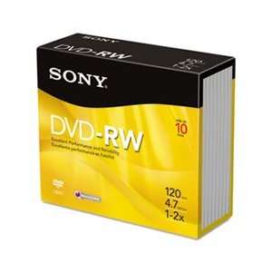  Sony® SON 10DMW47R2 DVD RW DISCS, 4.7GB, 2X, 10/PACK 