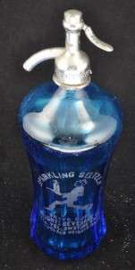 VTG Blue Sparkling Seltzer Bottle Cleveland Heights Czech 