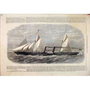  Steam Ship Nyanza Paddle Steamer Steamer Old Print 1864 