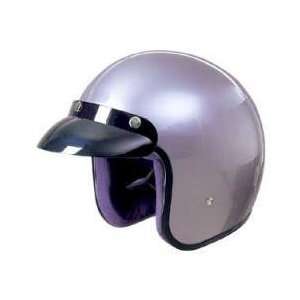  DOT Silver 3/4 Motorcycle Helmet. Three Quarter Helmet 