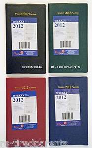 2012   PLANNER – WEEKLY   SMALL   9 SECTIONS   BLACK, GREEN, RED 