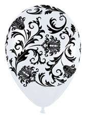 PEARL DAMASK balloons black white wedding shower party  