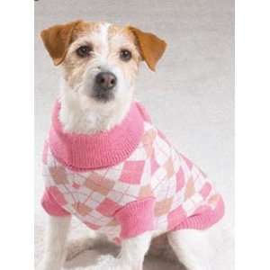     PINK   Classic Argyle Turtleneck Dog Sweaters