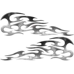   Color Reflective Fire Gray Tribal Motorcycle Gas Tank Flame Decals