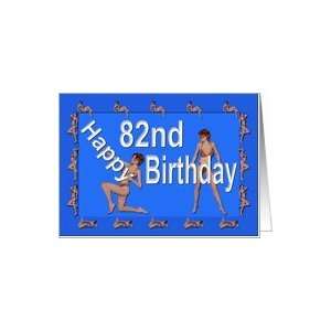  82nd Birthday Pin Up Girls, Blue Card Toys & Games