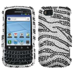   Motorola Admiral XT603 Crystal Diamond BLING Case Phone Cover Zebra
