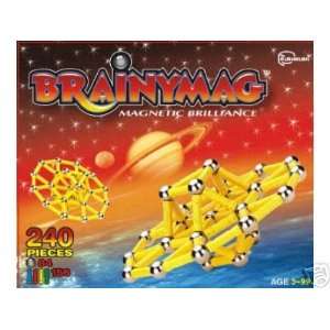   BRAINYMAG 240PIECE MAGNETIC BUILDING SET WORKS w GEOMAG Toys & Games