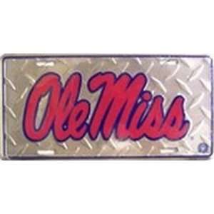 com Ole Miss Toolbox Silver Diamond Cut College License Plate Plates 